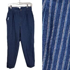 Vintage Gitano Blue Pastel Rainbow Striped Mom Jeans 1980s, High V Back Waist